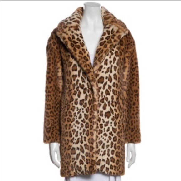 Rag & Bone Animal Print Faux Fur Coat Emma